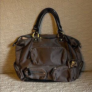 Liz Claiborne Brown Handbag with Black Handles